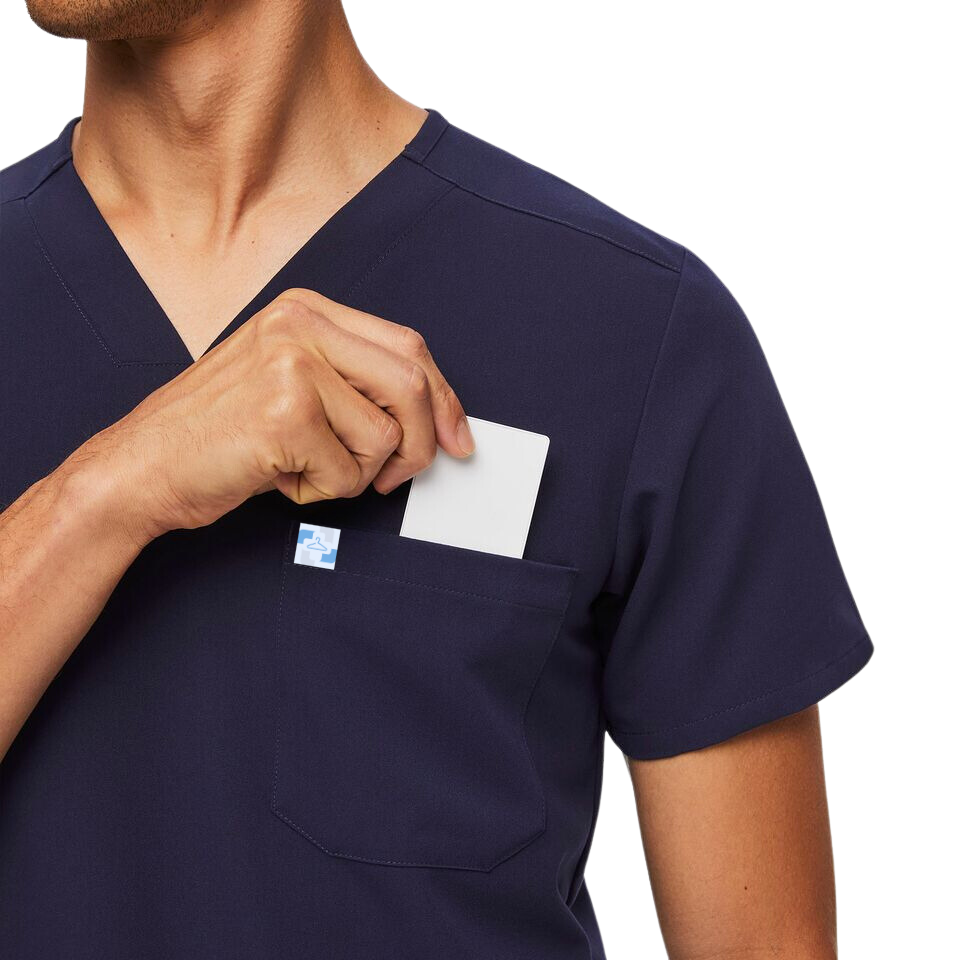 Gen Z Men's V-Neck One-pocket Scrub Top