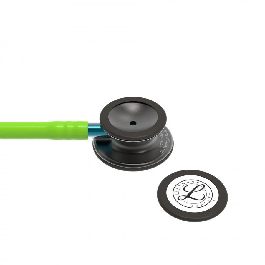 3M™ Littmann® Classic III™ Monitoring Stethoscope, SMOKE FINISH, Lime and Azure