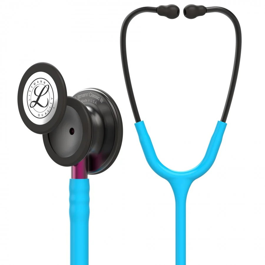 3M™ Littmann® Classic III™ Monitoring Stethoscope, SMOKE FINISH, Turquoise-pink